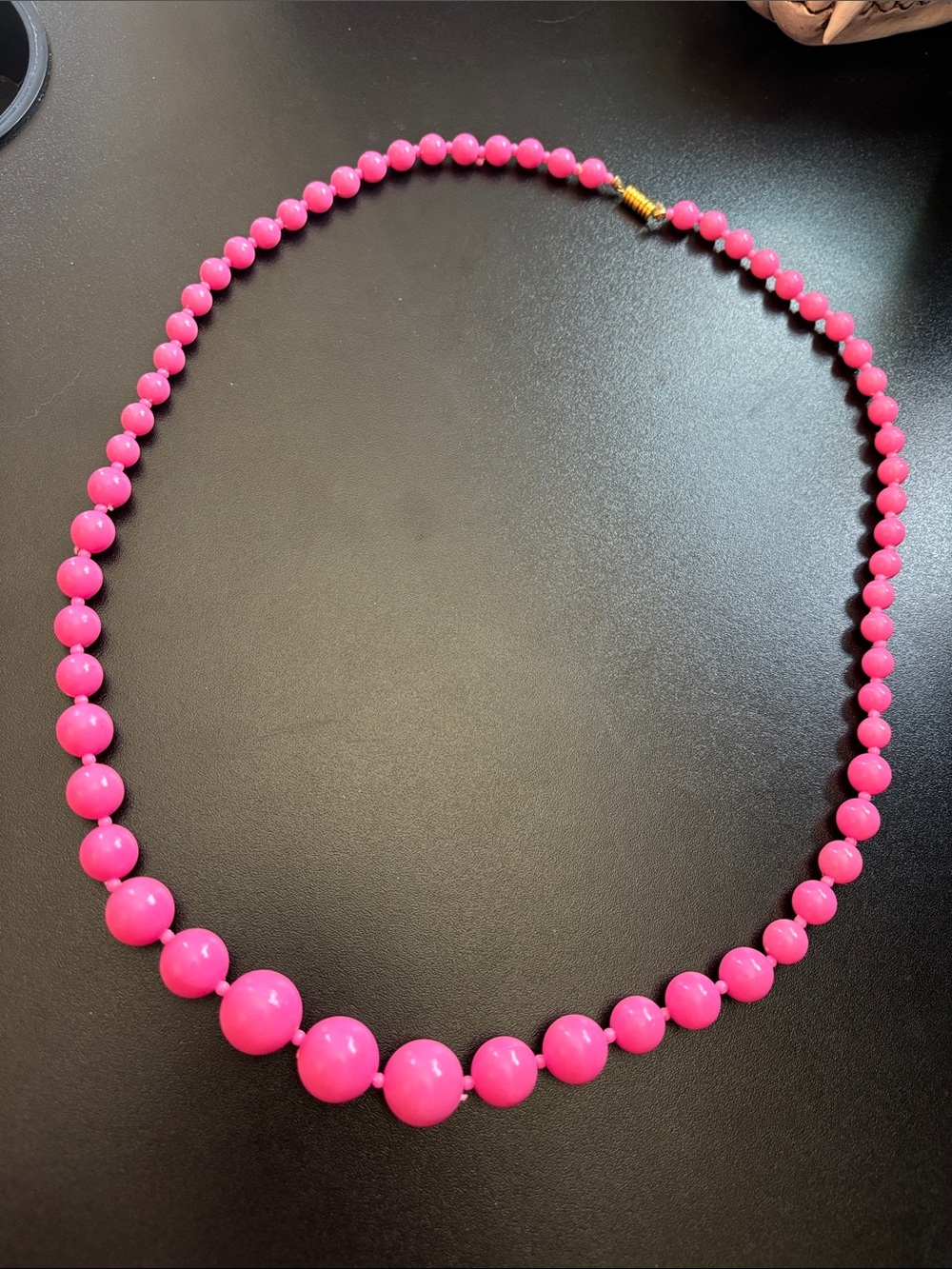 Barbie Pink Graduated Bead Necklace - Women's Fashion Necklace